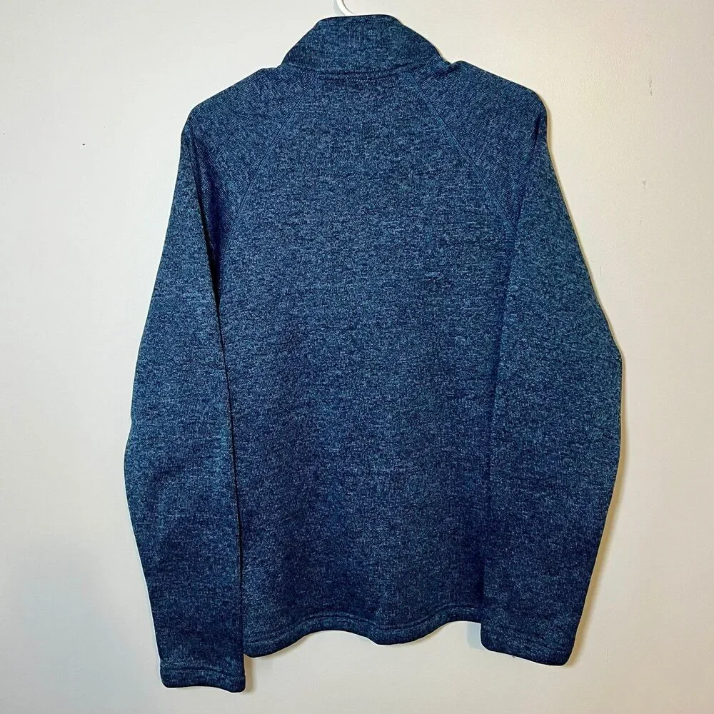 Eddie Bauer Blue Quarter Zip Long Sleeve Sweater Men’s Size M Pocket Pullover